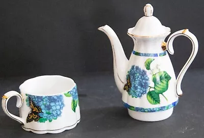 Buy Mini Teapot & Cup-Blue Floral Pattern-Gold Trim-Decorative-Excellent! • 2.83£