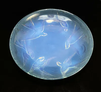 Buy Sabino Paris Blue Opalescent Glass Molded Dish, Swallow Birds, Signed  • 195.11£