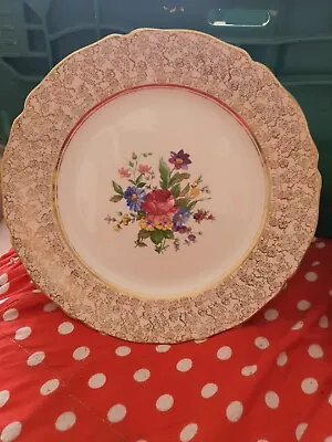 Buy Midwinter England, Staffordshire Plate 10  Gold Detail Floral Design • 7.75£