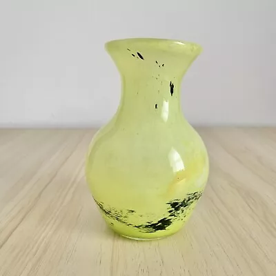 Buy H Quenu 2015 Vase Yellow Art Glass Handblown BLANGY SUR BRESLE Normandy • 30£