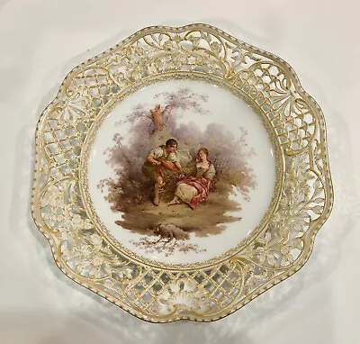 Buy Antique KPM Royal Berlin Cabinet Plate, Scenic, Reticulated • 1,433.77£