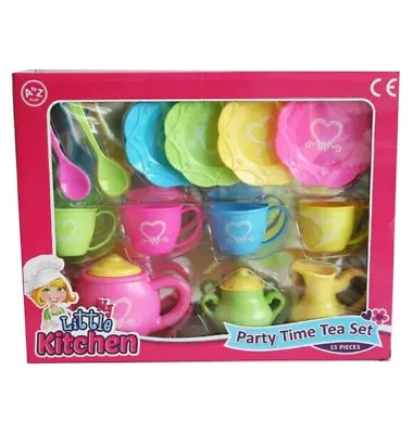 Buy A To Z Play Party Time Tea Set 3 Years + 13 Piece Playset Tea Pot Milk Jug Cups • 9.95£