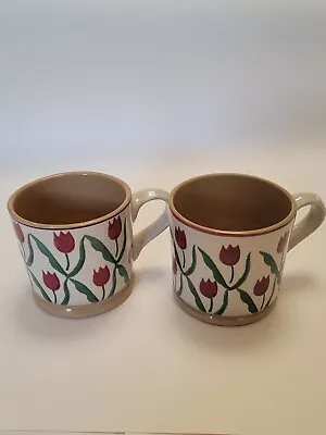 Buy Nicholas MOSSE Pottery Hand Painted 'Red Tulip' 2 X Mugs 300ml • 22£