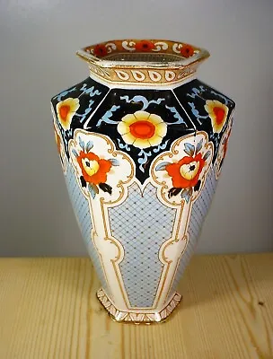 Buy Burleigh Ware Art Nouveau Hexagonal Pottery Vase • 45£
