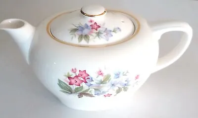 Buy Royal Vale Floral Teapot England Bone China Blue Pink Red Flowers Gold Trim • 28.76£