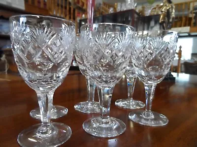 Buy Super Set Of Six Quality Cut Glass Crystal Wine Glasses • 38£
