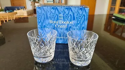 Buy Royal Doulton Crystal Georgian Tumbler Glasses X 2 Whisky Water • 15£