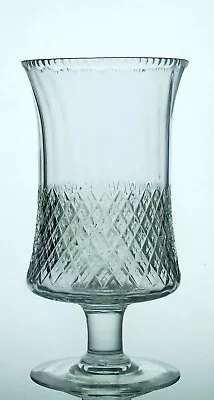 Buy Vintage Hand Blown, Diamond Cut Rippled Crystal Glass Celery Vase - 21cm • 12.50£