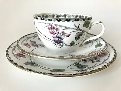 Buy Vintage Shelley Violets Art Nouveau Tea Trio 10705 Tea Party Wedding China Set 4 • 22£
