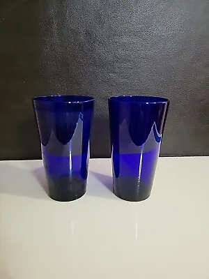 Buy Set Of 2 Libbey Flare Cobalt Blue 16 Oz. Rocks Tumblers Glasses Glassware • 18.92£