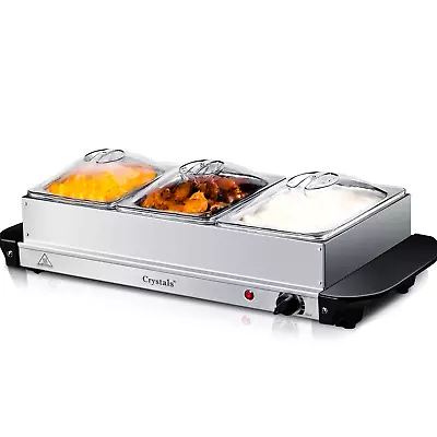 Buy Buffet Warmer Food Server Hot Plate 3 Tray 2.5L Adjustable Temp 300W Dish • 32.85£