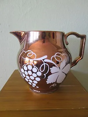 Buy Grays Pottery Stoke On Trent England 5  Copper Luster Grapevine Wine Pitcher VTG • 28.77£