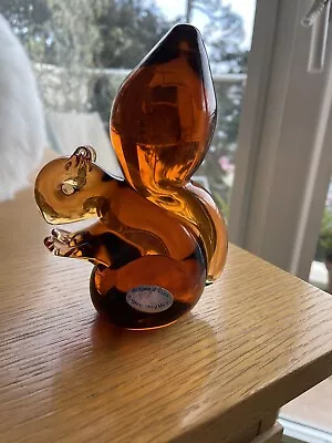 Buy Wedgwood English Amber Glass Squirrel Paperweight Vintage 1970s 134 Cm High • 18.75£
