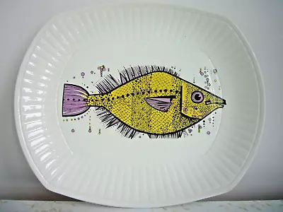 Buy Washington Pottery Staffordshire Aquarius Fish Series Yellow Mauve Plate • 16£