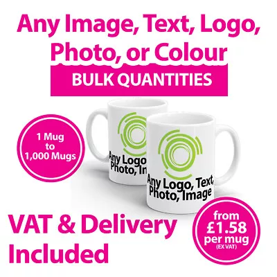 Buy Promotional Mug / Cup - Any Image, Text Or Logo - Personalised Mugs - Printed • 450£