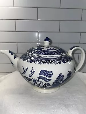 Buy VTG Blue Willow Made In England Teapot & Lid 1920-1950 No Chips, Cracks, Crazing • 57.87£