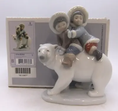 Buy Lladro Figurine Statue Eskimo Riders Children Polar Bear 5353 With Box #K3 • 24.99£