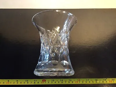 Buy Vintage Quality Heavy Cut Glass  Waisted Vase. • 8£