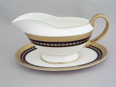 Buy RARE MINTON IMPERIAL GOLD BLUE BAND GRAVY BOAT AND SAUCER, 2nd.  • 54.99£