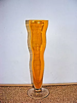 Buy 1970's Yellow Glass Vase .27cms Tall. VGC • 4.99£