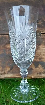 Buy Thomas Webb English Crystal 7  Champagne Flute Signed Cut Glass Quality Vintage • 21.20£