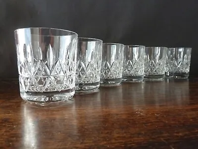 Buy 6x Stuart Crystal Glencoe Pattern Whisky Tumblers Glasses H9cm • 127£