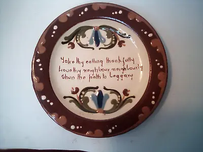 Buy LONGPARK   Pottery Torquay  Devon Motto Plate 21 Cm Vintage Scandy • 28£