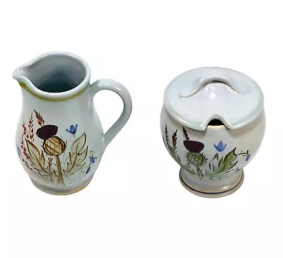 Buy Buchan Stoneware Portobello Scotland Thistleware Sugar Bowl And Creamer #289 • 28.93£