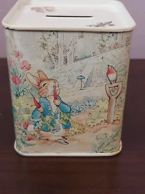 Buy Beatrix Potter Peter Rabbit Money Tin | Children's Square Piggy Bank Money Box • 6.99£