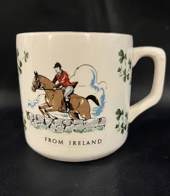 Buy Vintage Carrigaline Pottery FROM IRELAND Mug Horse Riding 1st Prize Show Jumping • 3.50£