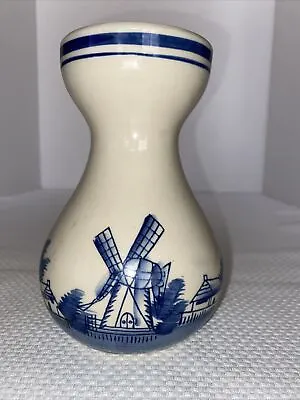 Buy Vintage 1960s Delft Blue Painted Holland Scenes Vase • 21.14£