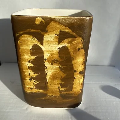 Buy Aviemore Scotland Vintage Studio Pottery Stoneware Tall Rectangular Vase • 9.99£