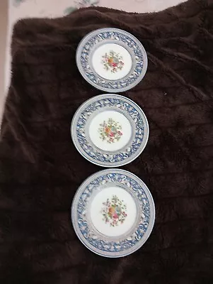 Buy 3X Wedgewood Blue Florentine W1079 Floral Pattern Tea Plates. • 12£