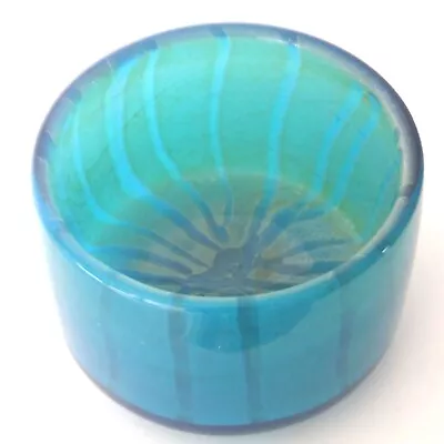 Buy Mdina Glass Sea And Sand Glass Bowl Blue Yellow Signed • 24.99£