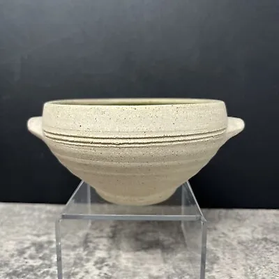 Buy Leach Stoneware Lugged Soup Bowl Ash Glaze Interior, Unglazed Exterior #414 • 35£