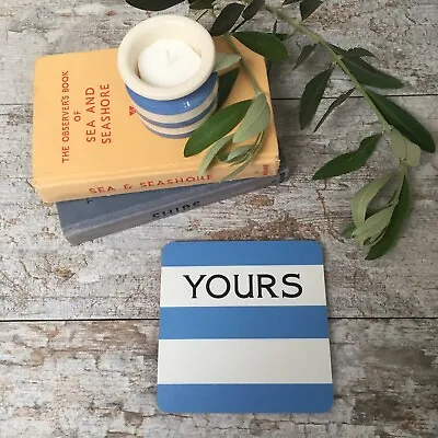 Buy Cornishware Inspired Blue YOURS Stripe Coaster • 4.50£