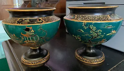 Buy Antique Carlton Ware 1924 Gorgeous Chinaland Pair Of Vases Excellent Condition • 189.29£