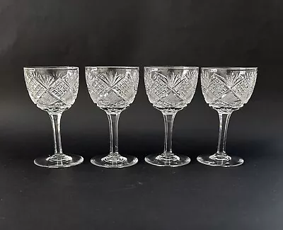 Buy Thomas Webb Crystal Four Wine Glasses C1906-1935 • 20£