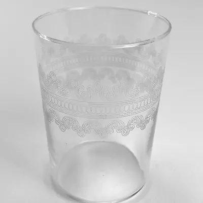 Buy Vintage Needle Etched Federal Depression Drinking Glass 4  Straight Side Tumbler • 15.12£