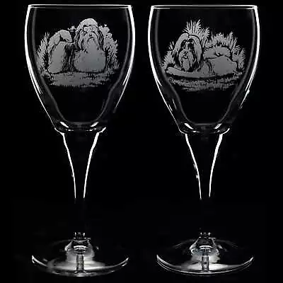 Buy Shih-Tzu Dog Crystal Wine Glass - Hand Etched/Engraved Gift • 17.99£