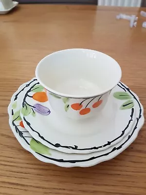 Buy Vintage Myott & Son Tea Plate, Saucer And Sugar Bowl Hand Painted  • 7£
