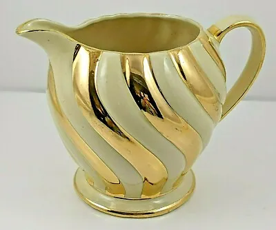 Buy Sadler Porcelain Pitcher Vintage Heavy Gold Trim England • 24.08£