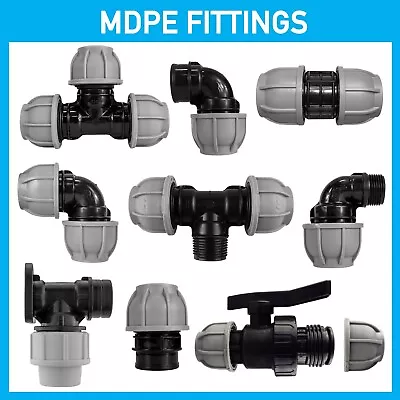 Buy MDPE Plastic Compression Fitting 20mm 25mm 32mm 40mm 50mmMDPE WATER PIPE • 7.39£