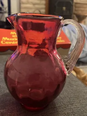 Buy Lovely Victorian Cranberry Glass Jug With Pontil Mark 4.5” Tall • 9.99£