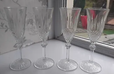 Buy VTG 4 X Lead Crystal Champagne Flutes Glasses Nice Stem Detail Size 19 X 7 Cm • 15.99£