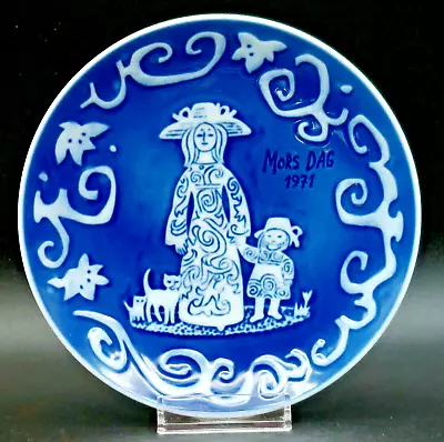 Buy Vintage Royal Copenhagen Mother's Day Plate Blue & White 1971 Crafted In Denmark • 9.45£