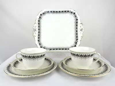 Buy Antique Shelly China Cup & Saucers + Side Plates + Cake Plate C1916-25 • 29.99£