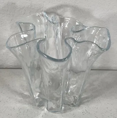 Buy Vintage Muurla Finland  Eva  Handkerchief Ruffled Art Glass Vase  • 34.06£