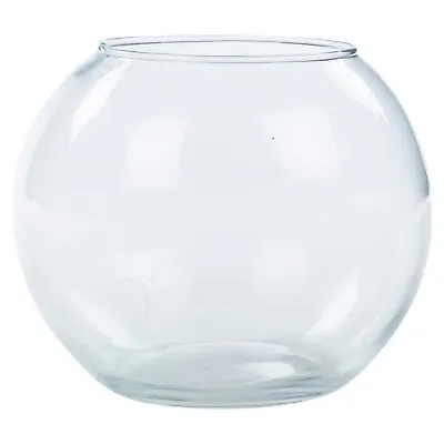 Buy Recycled Clear Glass Round Flower Pot Fish Bowl Vase Floral Display Centrepiece • 7.99£