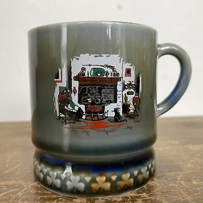Buy Vintage Wade Irish Porcelain Green Cup Mug Ireland Woman Cat By The Fire • 9.95£